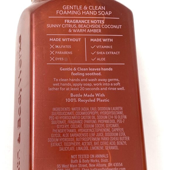 Bath & Body Works Gentle & Clean Foaming Hand Soap 8.75 Fl Oz Summer Beach - Picture 4 of 5